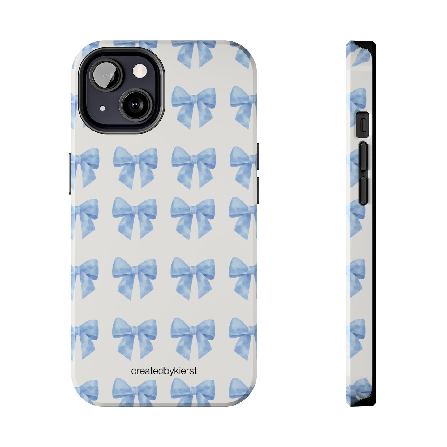 Multiple Blue Bows on Beige iPhone Case