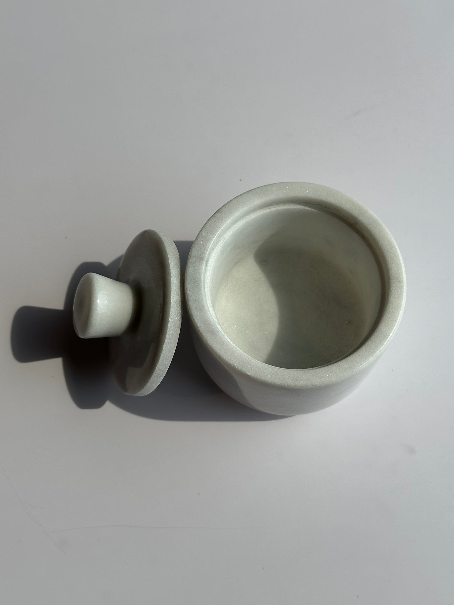 Marble Spice Cellar with Lid | Luxe Kitchen Storage in White and Grey or Black Marble