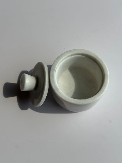 Marble Spice Cellar with Lid | Luxe Kitchen Storage in White and Grey or Black Marble