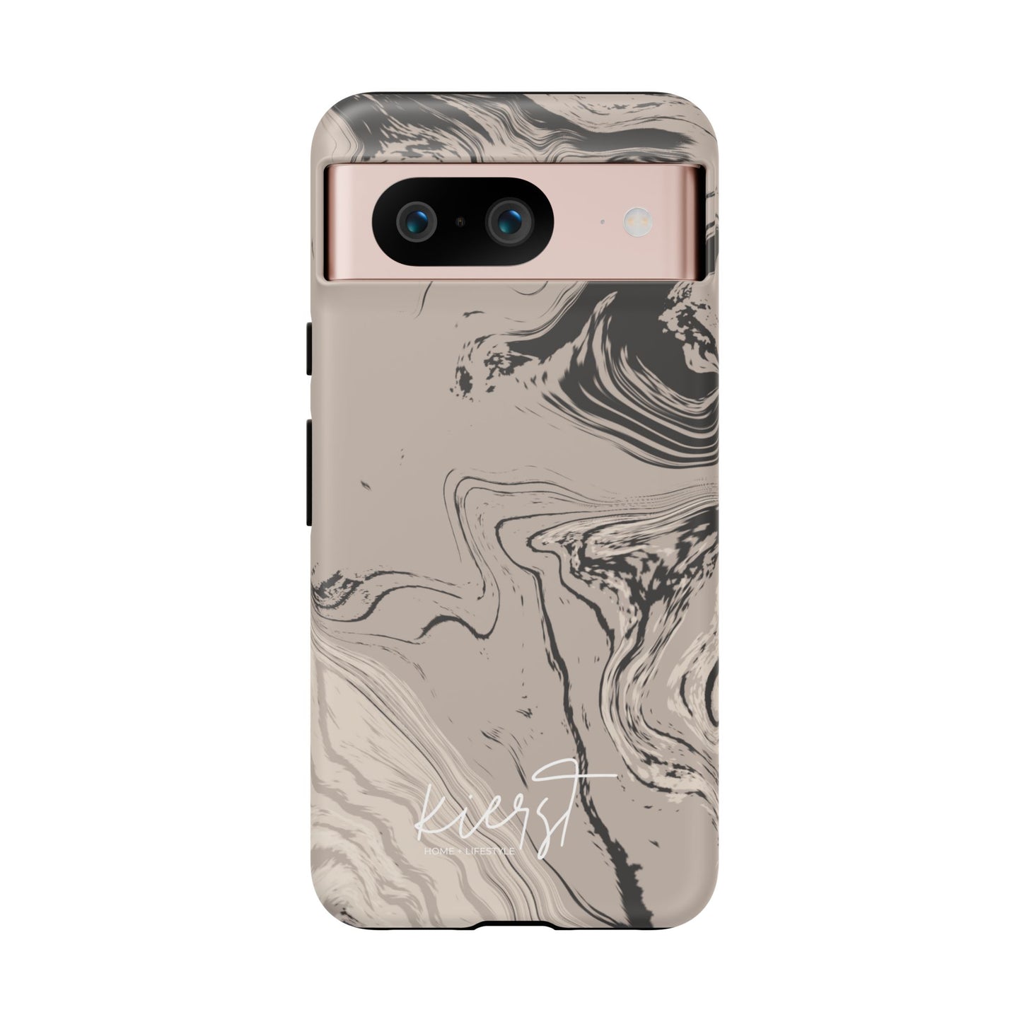 Cream, Grey, and Taupe Marble Google Pixel Case | Grounded Neutrals, Expressive Detail