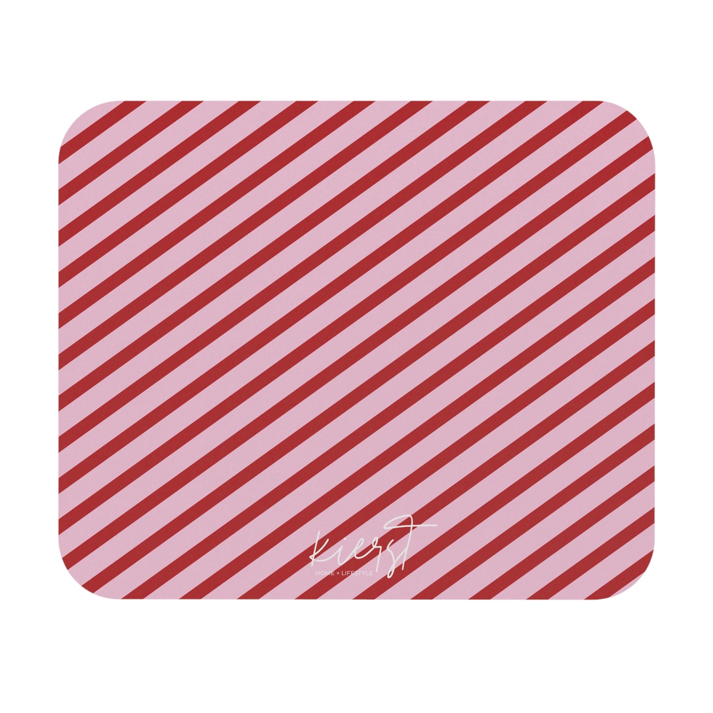 Holiday 25 Pink and Red Diagonal Striped Mouse Pad