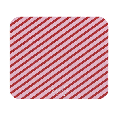 Holiday 25 Pink and Red Diagonal Striped Mouse Pad