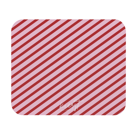 Holiday 25 Pink and Red Diagonal Striped Mouse Pad