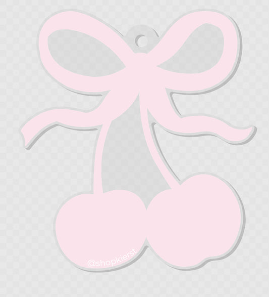 Cherry Stem Bow Ornament + Keychain (Signature Pink)