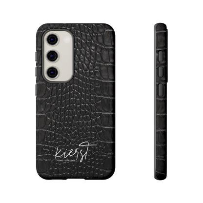 Black Alligator Print Samsung Galaxy Phone Case