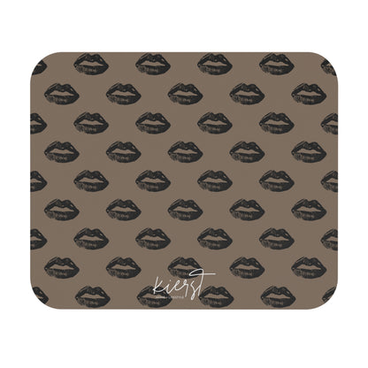 Black Lips on Mocha Mouse Pad