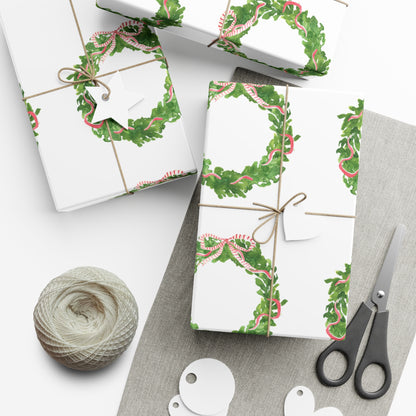 Watercolor Christmas Wreaths Gift Wrapping Paper