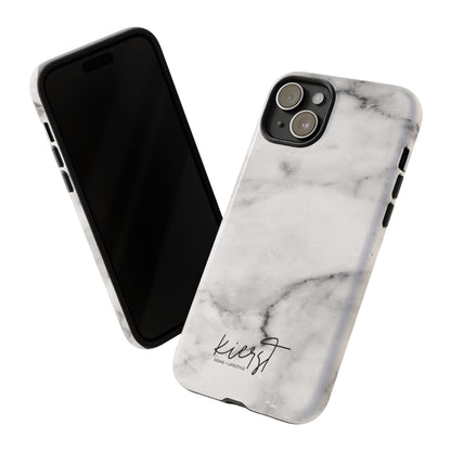 Lived-In White and Grey Marble iPhone Case
