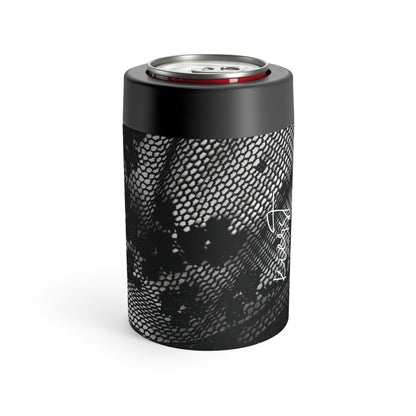 Black + White Lace Print Can Holder