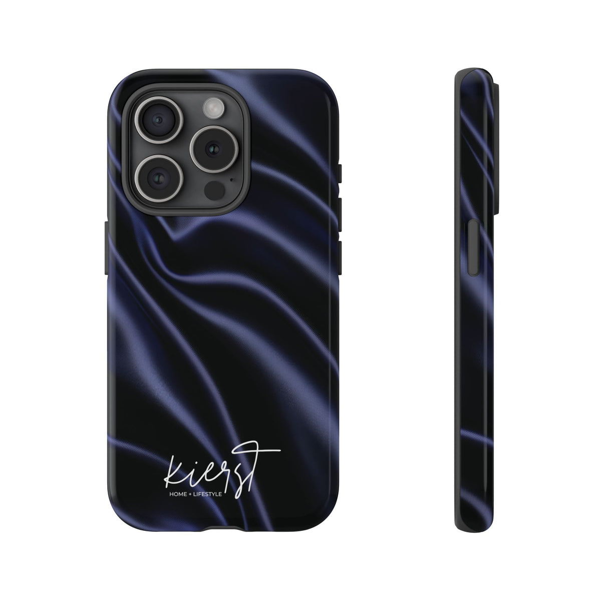 Navy Silk Print iPhone Case