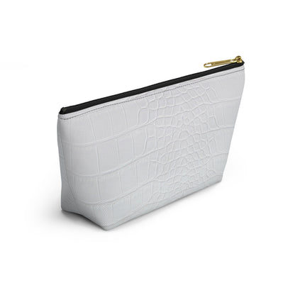 White Alligator Accessory Pouch w T-bottom