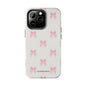 Pink Multiple Bows on Beige iPhone Case