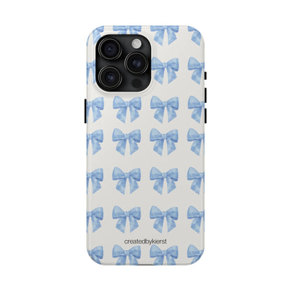 Multiple Blue Bows on Beige iPhone Case