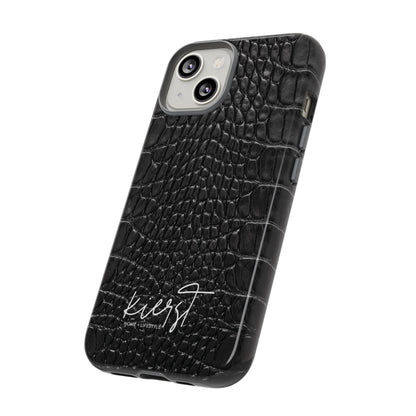 Black Alligator Print iPhone Case