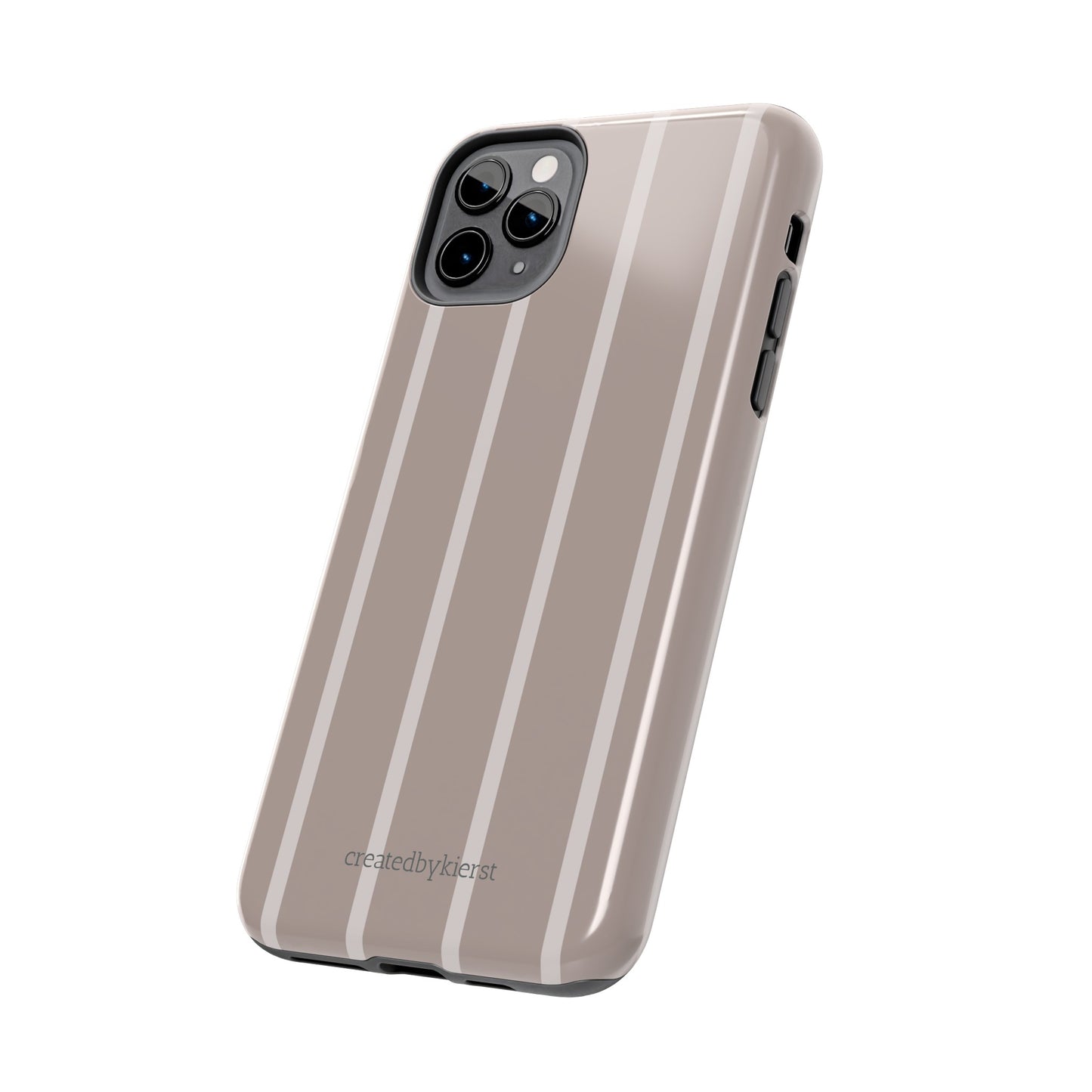 Cream and Brown Vertical Striped iPhone Case