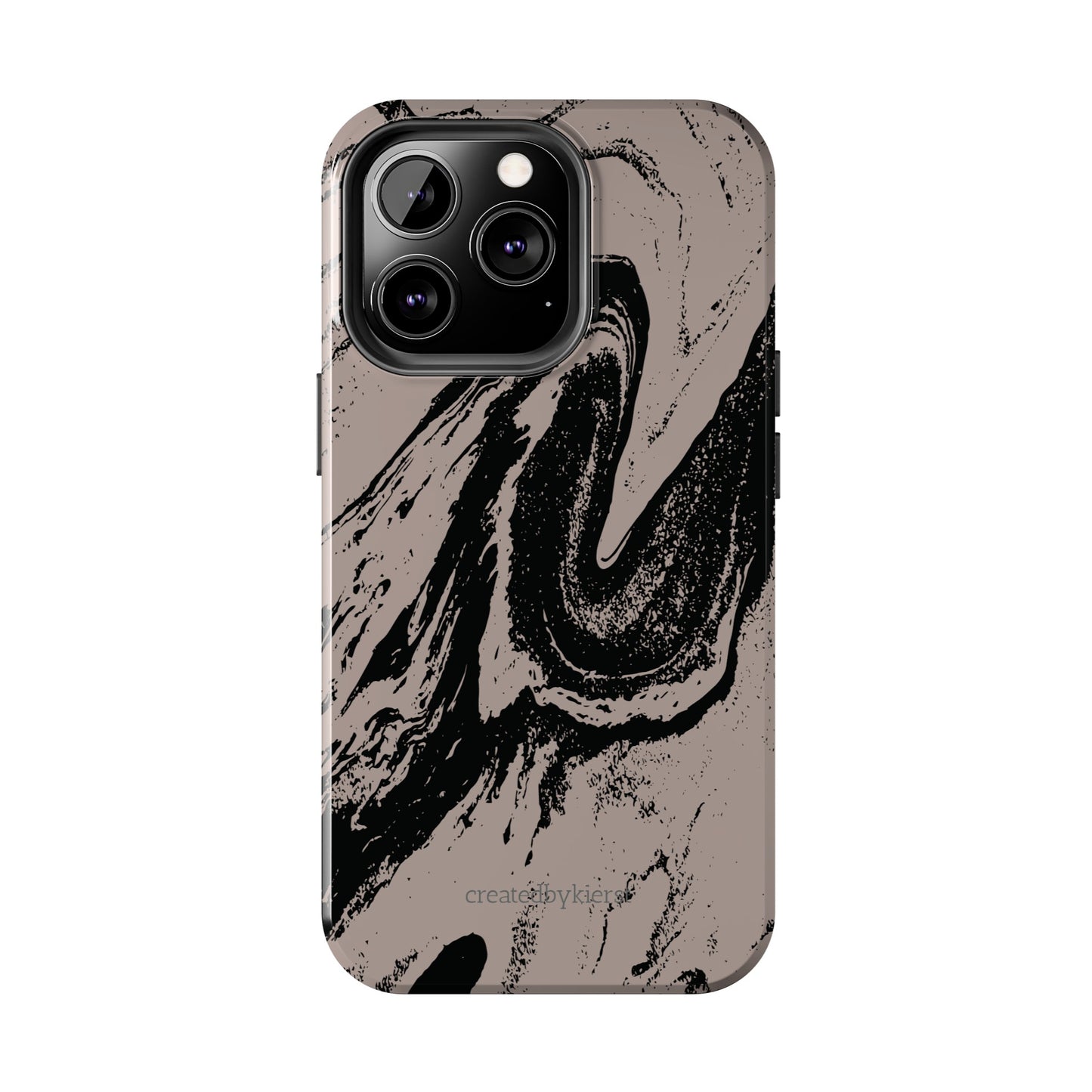 Taupe and Black Marble iPhone Case