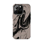 Taupe and Black Marble iPhone Case