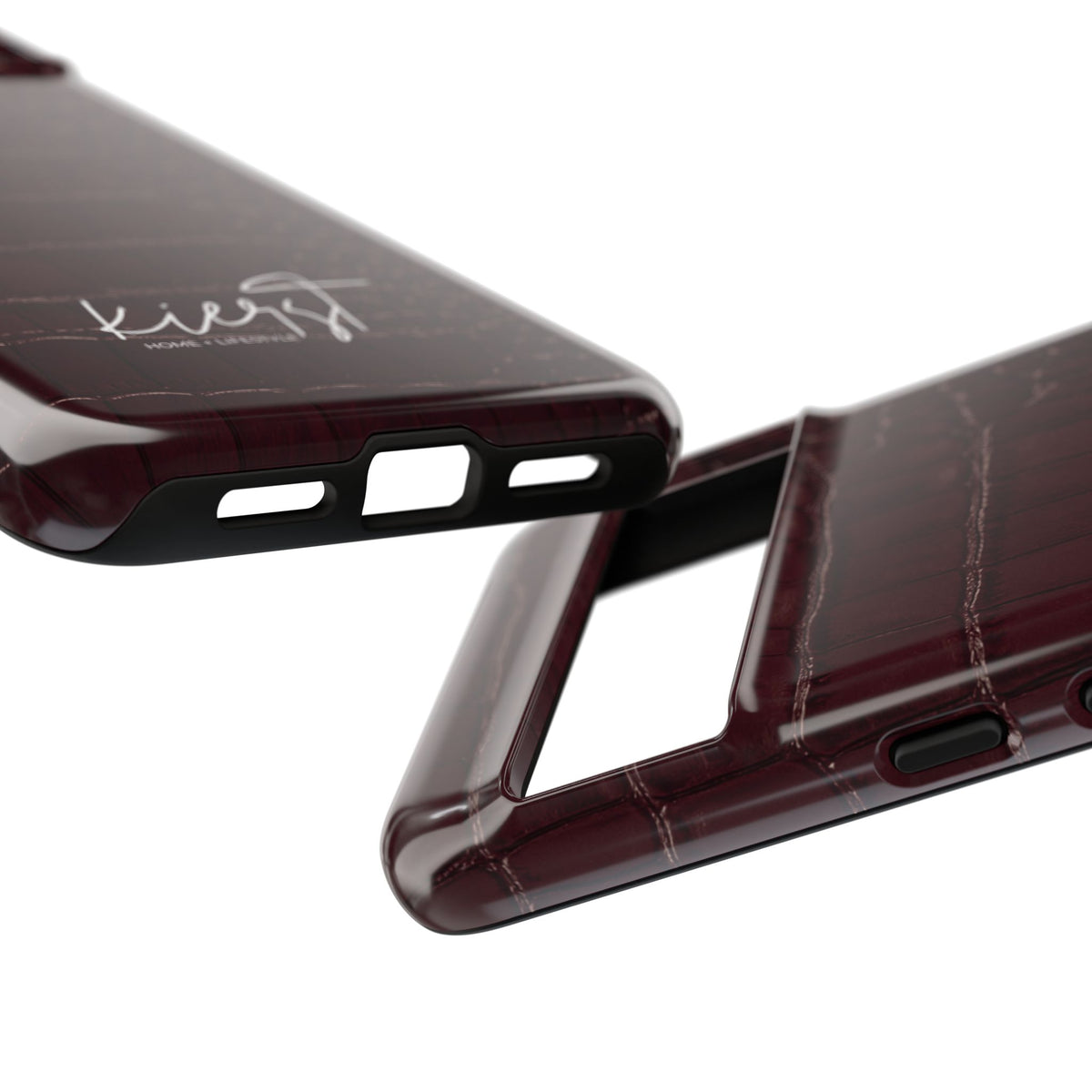 Signature Velvet Noir Crocodile Print Google Pixel Phone Case