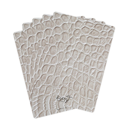 Cream Reptile Poker Playing Cards – Textured Print Luxe Deck by kierst