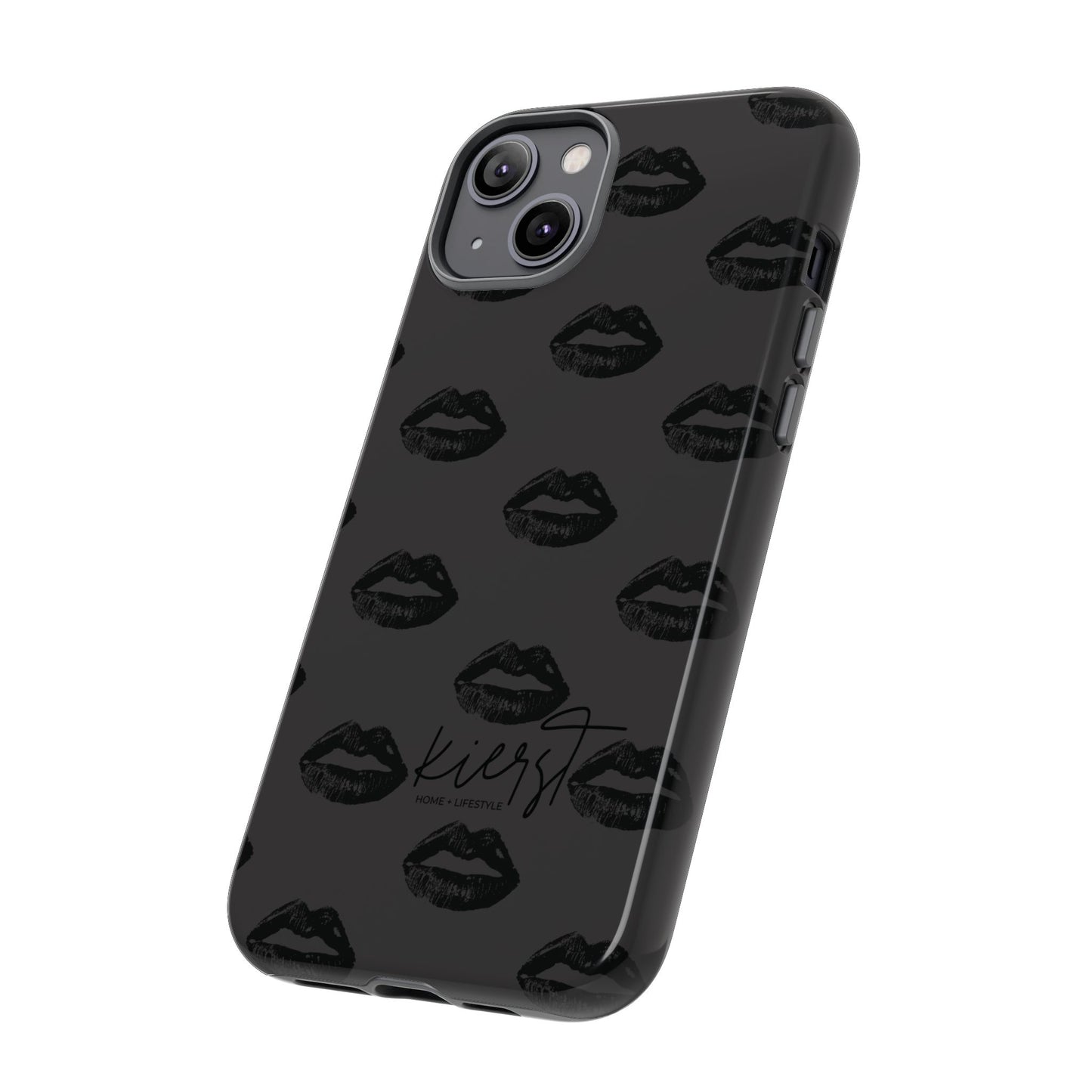 Black Lips on Charcoal iPhone Case