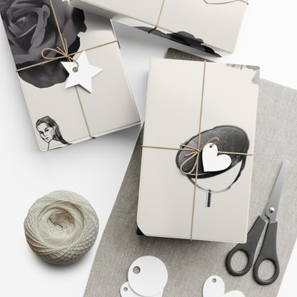 B&W Fashion Themed on Bone Gift Wrapping Paper