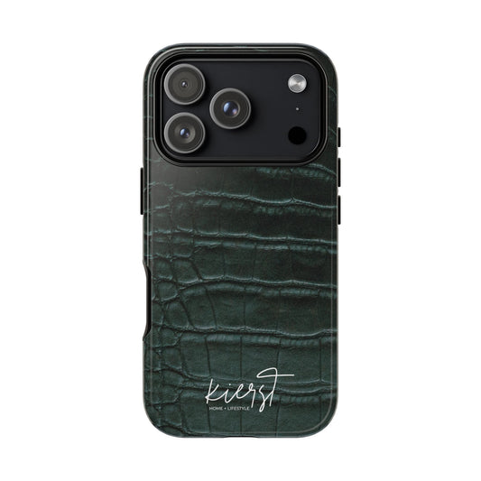 Emerald Crocodile Print iPhone Case