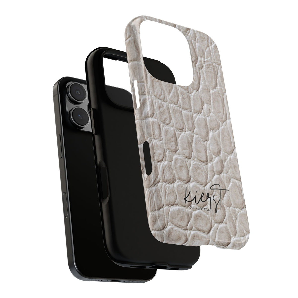 Cream Reptile Print iPhone Case