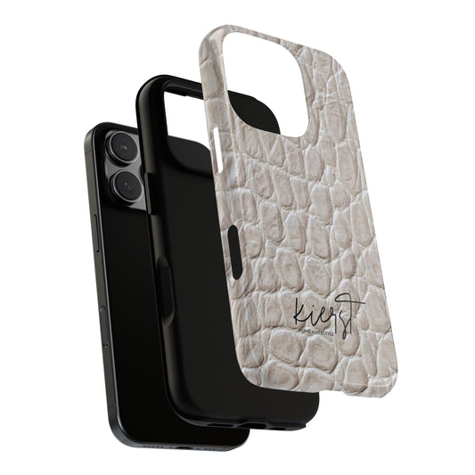Cream Reptile Print iPhone Case