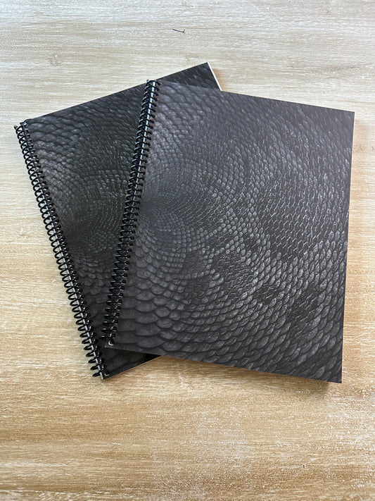 Black + Grey Snake Print Notebook