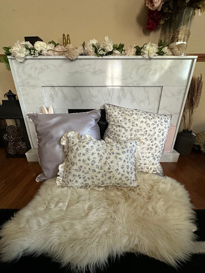 Lilac Pearl Faux Leather Throw Pillows