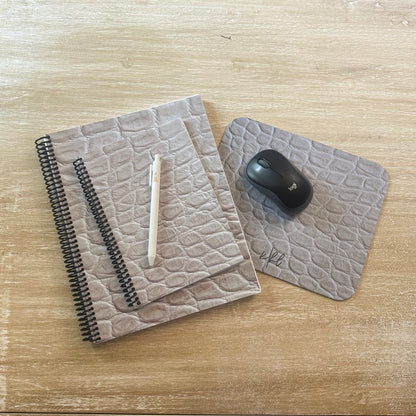 Cream Reptile Print Mouse Pad