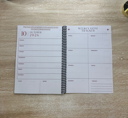 2026 Lifestyle Planner - Signature Pink and Velvet Noir Stripes