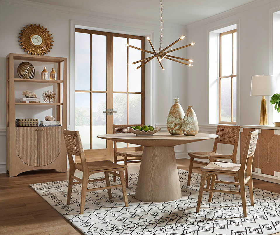 Hamilton Round Dining Table in Cerused Oak