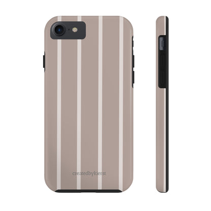 Cream and Brown Vertical Striped iPhone Case