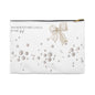 Tan and White Bow With Pearls She Believed She Could Accessory Pouch