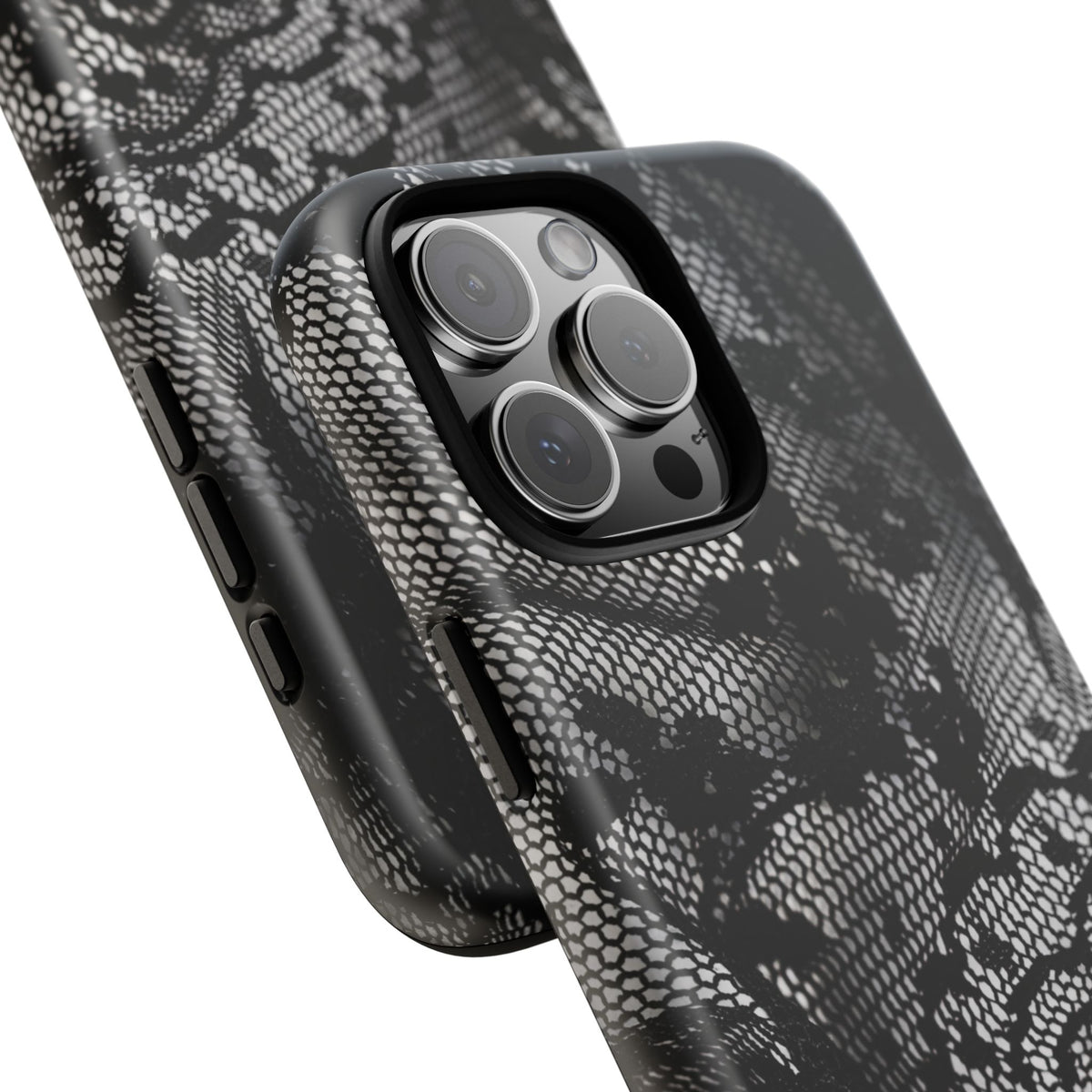 Black + White Lace Print iPhone Case