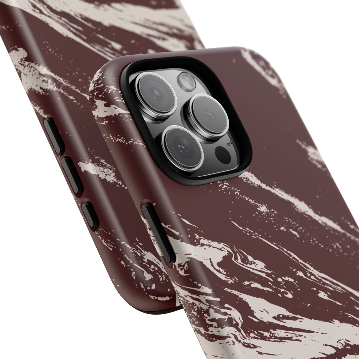 Cream Marble on Signature Velvet Noir iPhone Case