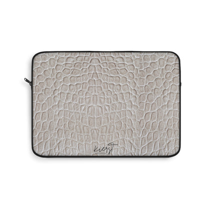 Cream Reptile Print Laptop Sleeve | Elevated Printed Texture for Everyday Tech