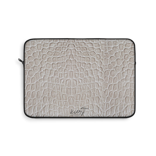 Cream Reptile Print Laptop Sleeve | Elevated Printed Texture for Everyday Tech