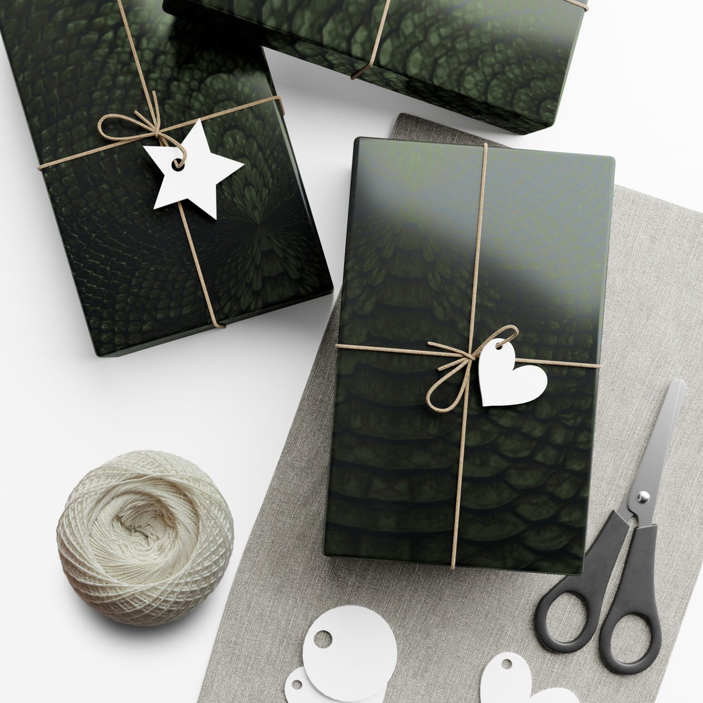 Deep Rich Green Snake Print Gift Wrapping Paper