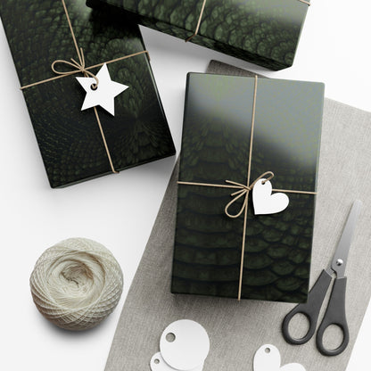 Deep Rich Green Snake Print Gift Wrapping Paper