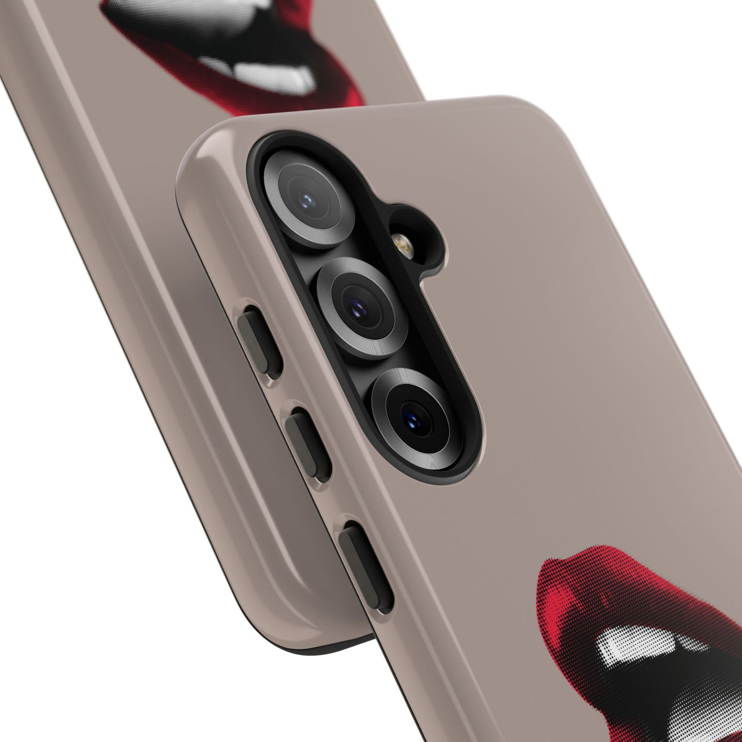 Vintage Red Lips on Taupe Samsung Galaxy Phone Case