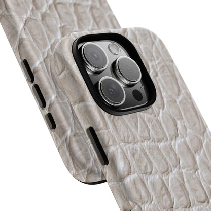 Cream Reptile Print iPhone Case