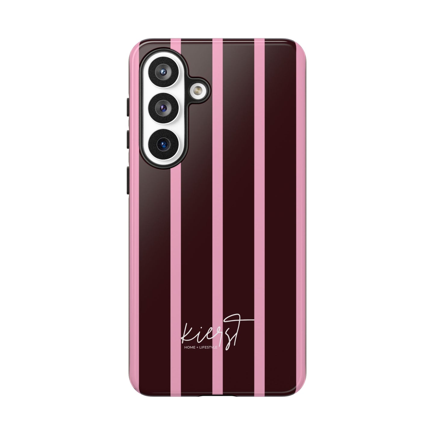 Signature Velvet Noir + Pink Stripes Samsung Galaxy Phone Case
