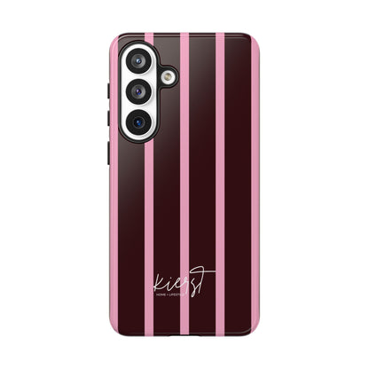 Signature Velvet Noir + Pink Stripes Samsung Galaxy Phone Case