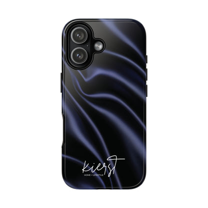Navy Silk Print iPhone Case
