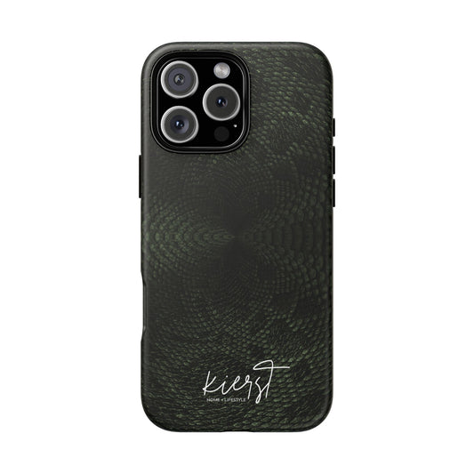 Deep Rich Green Snake Print iPhone Case