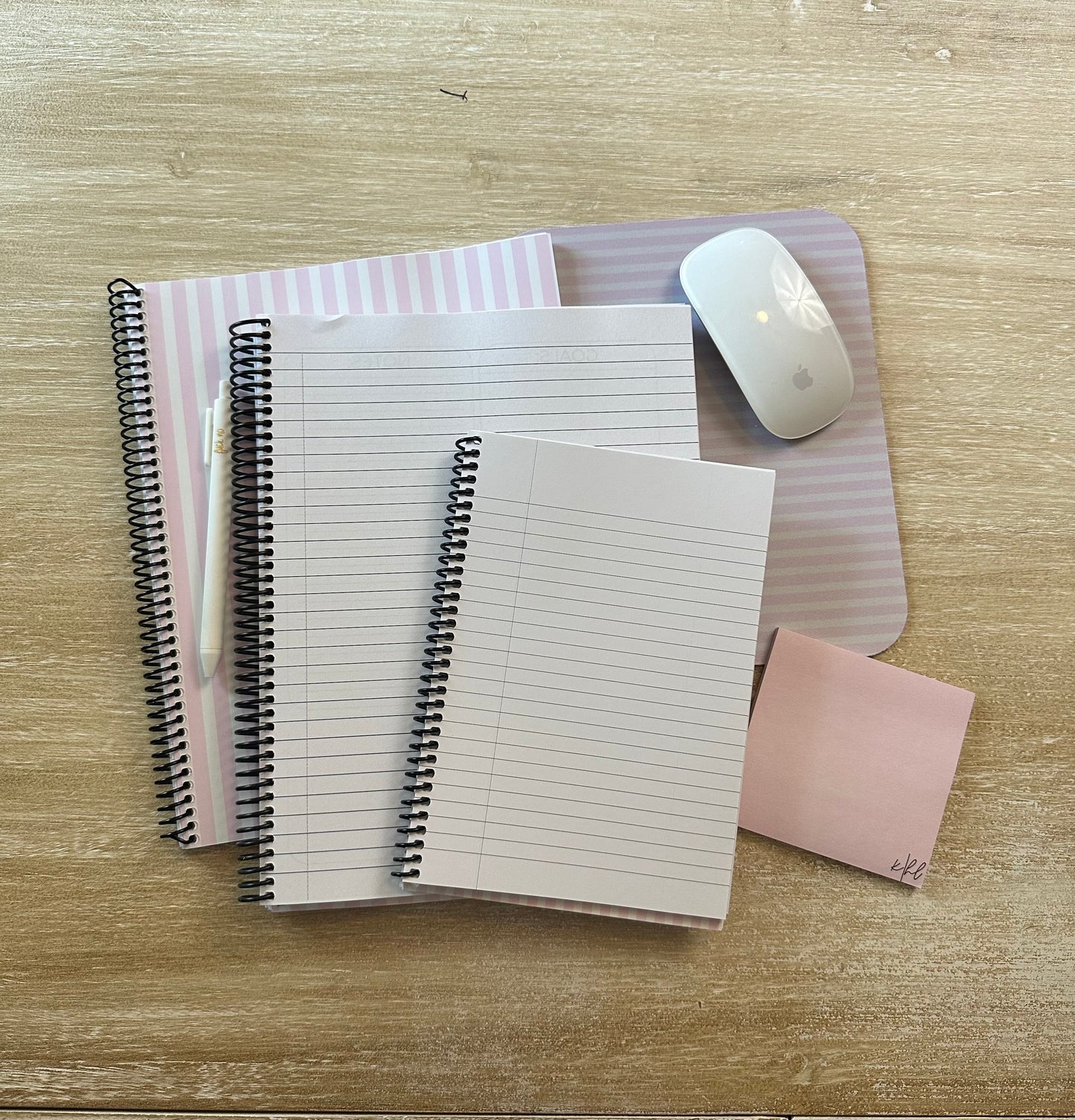 2026 - 2027 Signature Pink + Cream Striped Mid Year Lifestyle Planner
