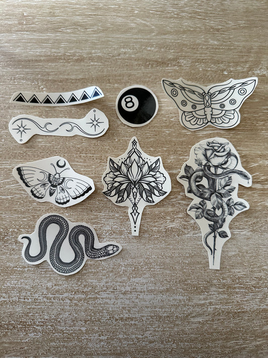 Magical whimsical mythical temporary tattoos