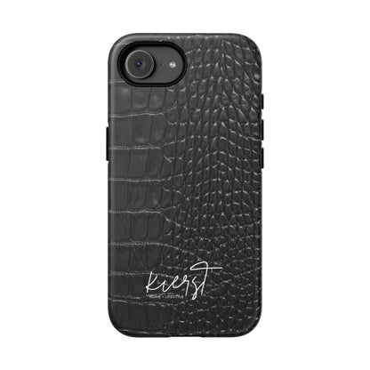 Black Crocodile Print iPhone Case